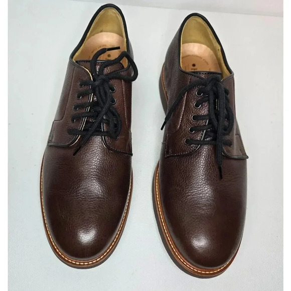 Samuel Hubbard Men's Highlander Oxford Shoes BROWN Pebble Grain Leather 9 W US - Picture 2 of 10